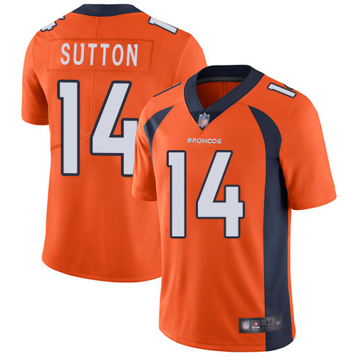 Men Denver Broncos 14 Courtland Sutton Orange Team Color Vapor Untouchable Limited Player Football NFL Jersey